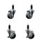 Service Caster 3'' Thermoplastic Rubber Wheel Swivel 1-1/8'' Expanding Stem Caster Set 2 Brakes, 4PK SCC-EX20S314-TPRB-2-TLB-2-118 - alternate 1